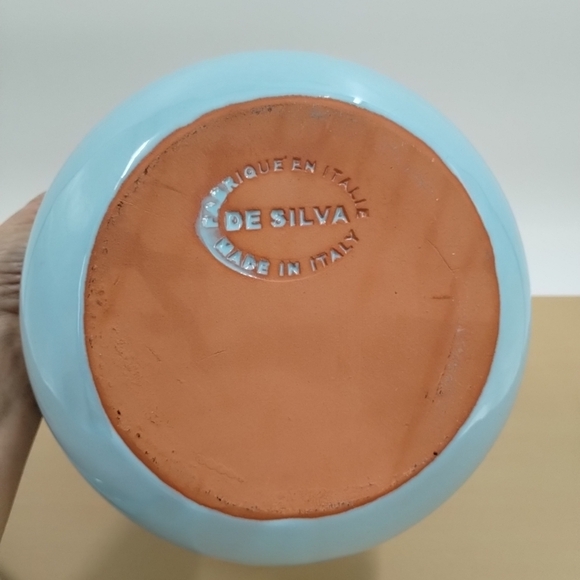 De Silva Terracotta Pottery Pot 6" x 7" Blue Cook Ware Casserole Soup Bean 48oz - Picture 9 of 13